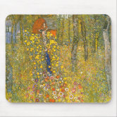 グスタフクリムトファームガーデンひまわり絵画の花 マウスパッド | Zazzle.co.jp