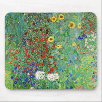 グスタフクリムトファームガーデンひまわり絵画の花 マウスパッド