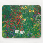 グスタフクリムトファームガーデンひまわり絵画の花 マウスパッド | Zazzle.co.jp