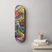 カラフルグラフィティデザイン スケートボード グラフィティカラフルアート スケートボード | Zazzle.co.jp