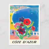 ラコートダジュールFrance Vintage Poster 1920 ポストカード | Zazzle