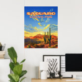 Saguaro国立公園アリゾナプリックリーナサボテン ポスター | Zazzle.co.jp