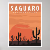 Saguaro国立公園アリゾナプリックリーナサボテン ポスター