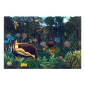 アンリ・ルソーの夢 – ジャングル女性と動物 ポスター | Zazzle