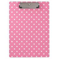 ショッキングピンクの小さく白い水玉模様 クリップボード | Zazzle.co.jp