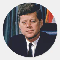 ジョン・F・ケネディ大統領 ラウンドシール | Zazzle.co.jp