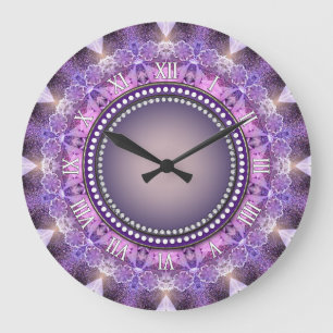 紫色 曼荼羅 時計 | Zazzle JP