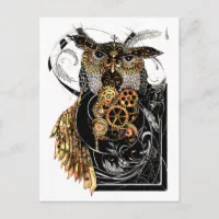 スチームパンクフクロウ ポストカード | Zazzle.co.jp