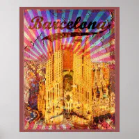 スペイン バルセロナ ヴィンテージポスター ポスター | Zazzle.co.jp
