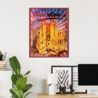 Vintage アートポスター 1989年 スペイン展覧会 バルセロナ 額装 スペイン バルセロナ ヴィンテージポスター ポスター | Zazzle.co.jp