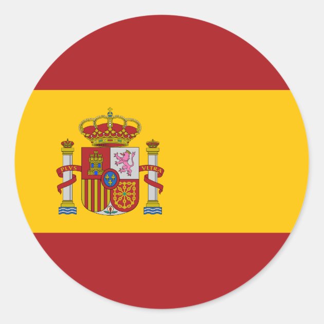 スペインの国旗のステッカー ラウンドシール | Zazzle.co.jp