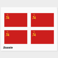 ソ連ソ連国旗の赤鎌とハンマー 長方形シール | Zazzle.co.jp