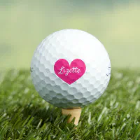 タイトリストPro V1女性のゴルフボールとピンクのハート ゴルフ