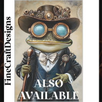 チャーミングな擬人化スチームパンクカエルR4Fデコパージュ 薄葉紙