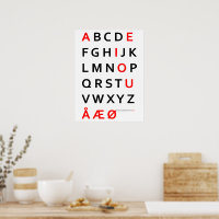 デンマーク語のアルファベットポスター ポスター | Zazzle.co.jp