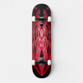 スケートボード 赤/黒 デザイン 黒の赤いドラゴン スケートボード | Zazzle.co.jp
