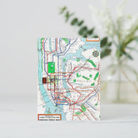 ニューヨーク: 地下鉄Map 1940年 ポストカード | Zazzle.co.jp