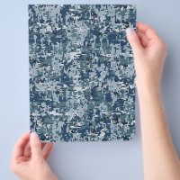ネイビーデジタル迷彩柄カモフラージュデコール チラシ | Zazzle.co.jp