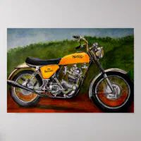 ノートンコマンドモーターバイクイエロ絵画ーズ ポスター