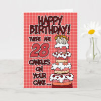 ハッピーバースデー- 28歳 カード | Zazzle.co.jp