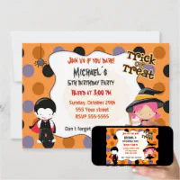 ハロウィンの招待状の子供の誕生日のパーティー 招待状 | Zazzle.co.jp