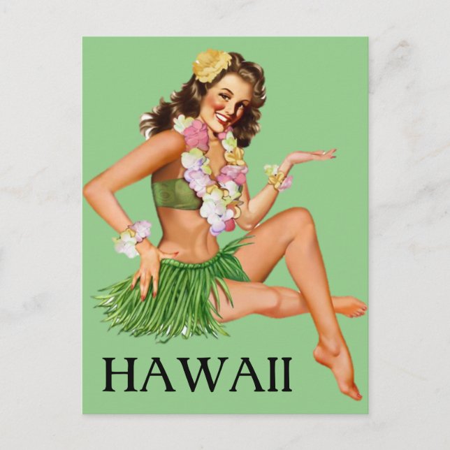 人気の定番 HAWAIIハワイアン ポストカードフラダンス ヴィンテージ柄