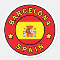 バルセロナスペインステッカー ラウンドシール | Zazzle.co.jp