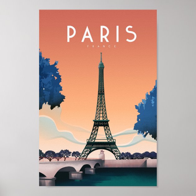 パリ・フランス・ヴィンテージ旅行ポスター ポスター | Zazzle.co.jp