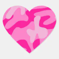 パンクピンク迷彩柄 ハートシール | Zazzle.co.jp