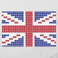 ピクセル英国国旗8ビットイギリス(イギリス)の旗 便箋 | Zazzle.co.jp