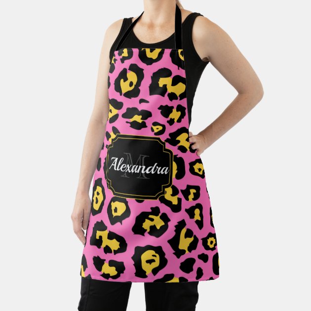 ピンクのヒョウ柄 エプロン | Zazzle.co.jp