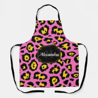 ピンクのヒョウ柄 エプロン | Zazzle.co.jp