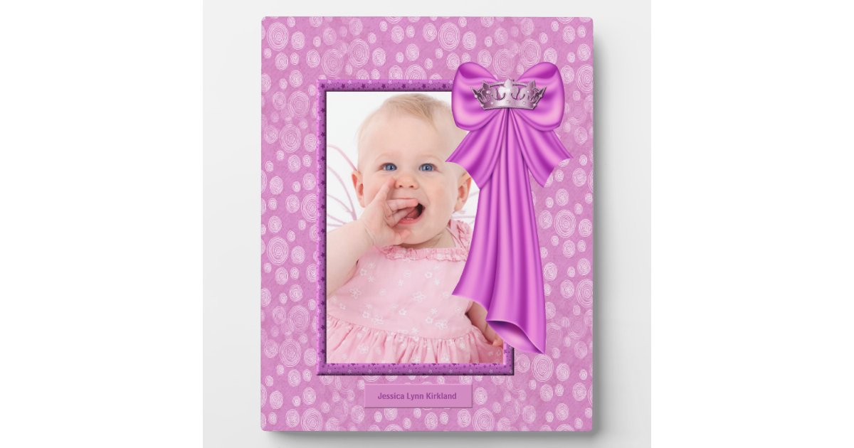 ピンクプリンセスクラウンベビーフォトフレームプラーク フォトプラーク Zazzle.co.jp