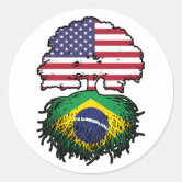 ブラジル：ブラジル国旗 長方形シール | Zazzle.co.jp