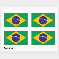 ブラジル：ブラジル国旗 長方形シール | Zazzle.co.jp