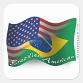 ブラジル：ブラジル国旗 長方形シール | Zazzle.co.jp