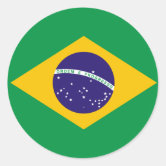 ブラジル：ブラジル国旗 長方形シール | Zazzle.co.jp