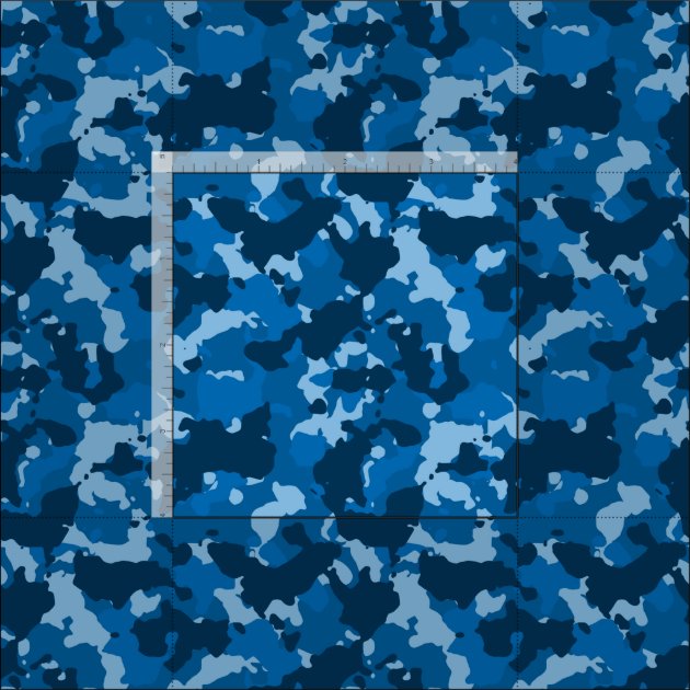 ブルー　カモフラ柄 ブルーネイビーカモフラージュ迷彩柄軍隊 ファブリック | Zazzle