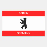 ベルリンドイツ国旗のステッカー 長方形シール | Zazzle.co.jp