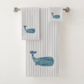 青と白の航海のストライプシャワー バスタオルセット | Zazzle.co.jp