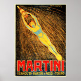 Vermouth Martini Vintage Ad Poster 16 x 20 ポスター | Zazzle.co.jp