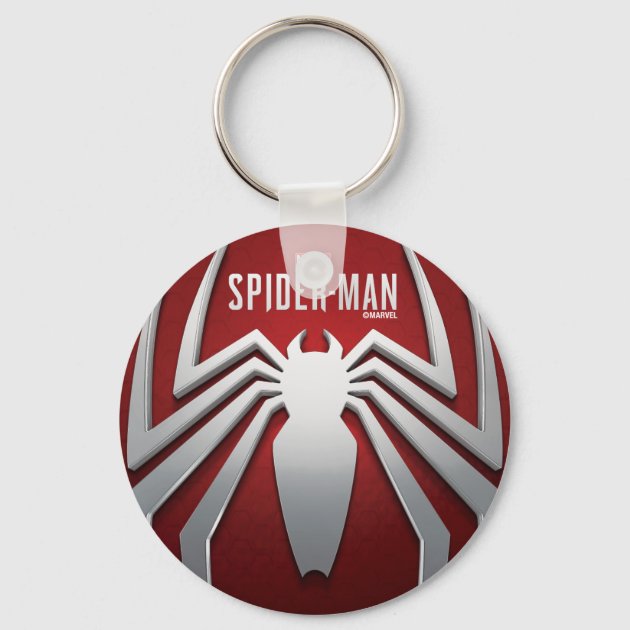 マーベル・スパイダーマン |金属スパイダーエンブレム キーホルダー | Zazzle.co.jp