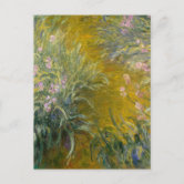 クロード・モネ：モネの庭のアイリス ポストカード | Zazzle.co.jp