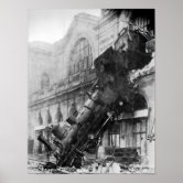 モンパルナス駅での列車脱線 – 1895 ポスター | Zazzle.co.jp