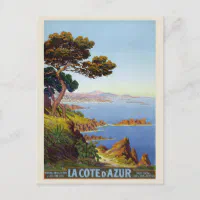 版画　コートダジュール ラコートダジュールFrance Vintage Poster 1920 ポストカード | Zazzle