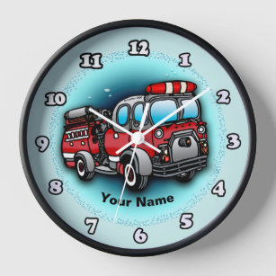 消防車壁時計 | Zazzle JP