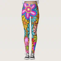 レトロ60s 70s花柄 レギンス | Zazzle.co.jp