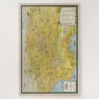 ヴィンテージ1932年素晴らしロサンゼルス復元地図 ジグソーパズル