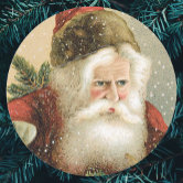 旧世界サンタ・クリスマス ラウンドシール | Zazzle.co.jp