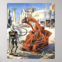 5万円です。未来宇宙都市絵画 ヴィンテージSF未来都市エイリアン戦争 ポスター | Zazzle.co.jp